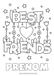 Coloriage à personnaliser Je t'aime Ami, Amie