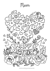 Free colouring Mum Happy birthday