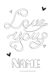 Free colouring I love you. 