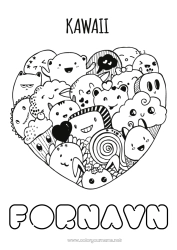 Gratis tegning Sød Hjerte Kawaii