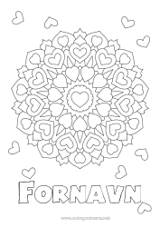 Gratis farvelægning Hjerte Mandala Jeg elsker dig.
