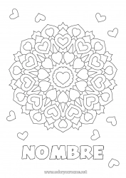 Colorear gratis Corazón Mandala Te amo