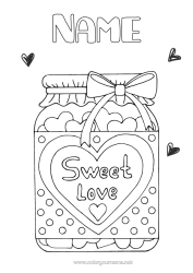 Colouring to customise Heart I Love You. "Love" Message