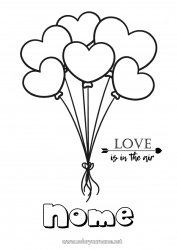 Disegno gratuito Cuore Palloncini Ti amo San Valentino 