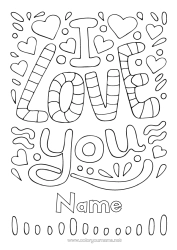 Free colouring I love you. 