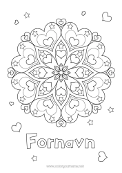 Gratis fargelegging Rolig og zen Hjerte Mandala Jeg elsker deg.