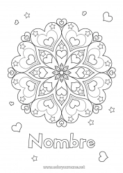 Colorear gratis Calma y zen Corazón Mandala Te amo