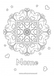 Disegno gratuito Calmo e sereno Cuore Mandala Ti amo