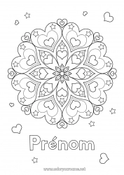 Coloriage gratuit Calme et zen Coeur Mandala Je t'aime