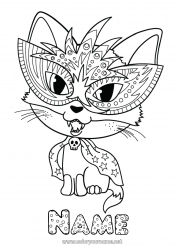 Free drawing Fancy dress Mask Cat Animal Dog and cat