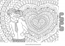 Coloriage enfant Mandala Papa Bonne fête Fille Je t'aime Frère