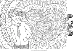 Colorear gratis Mandala Papá Feliz día de fiesta Chica Te amo Hermano