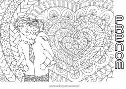 Coloriage gratuit Mandala Papa Bonne fête Fille Je t'aime Frère