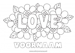 Gratis tekening Bloemen Ik hou van jou 