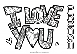 Dessin gratuit Je t'aime 