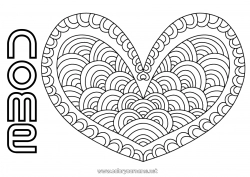 Disegno gratuito Cuore Mandala Ti amo Grande cuore