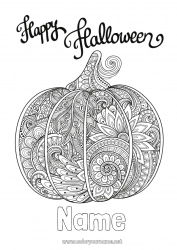 Free coloring Pumpkin Halloween Inscription 