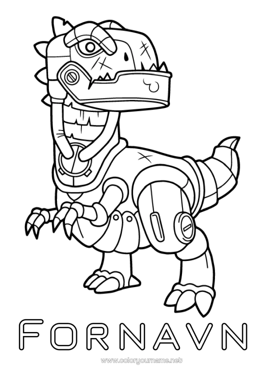 Fargeleggingssiden til utskrift Robot Dinosaurer Dyr