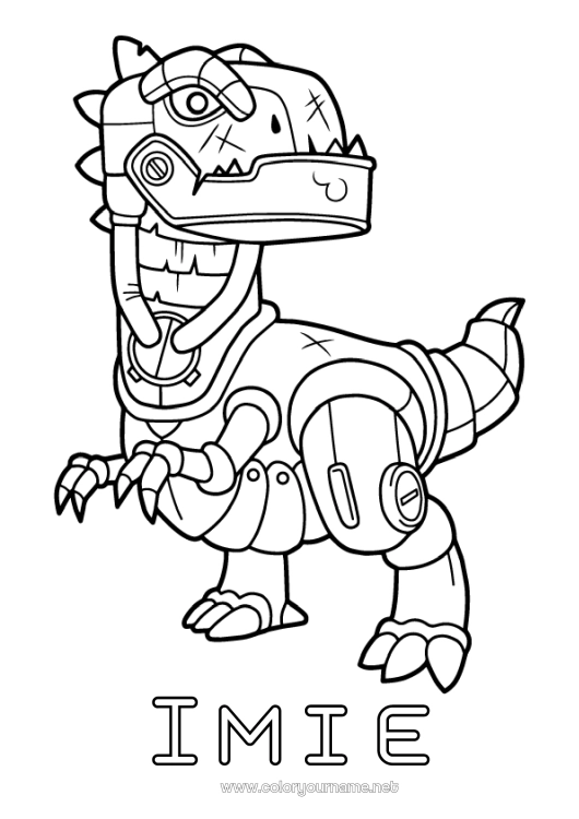 Kolorowanka do wydruku Robot Dinozaury Zwierzę