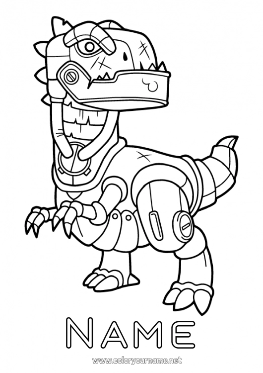 Coloring page to print Robot Dinosaurs