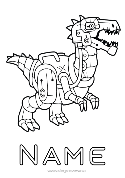 Colouring page to print Robot Dinosaurs Animal