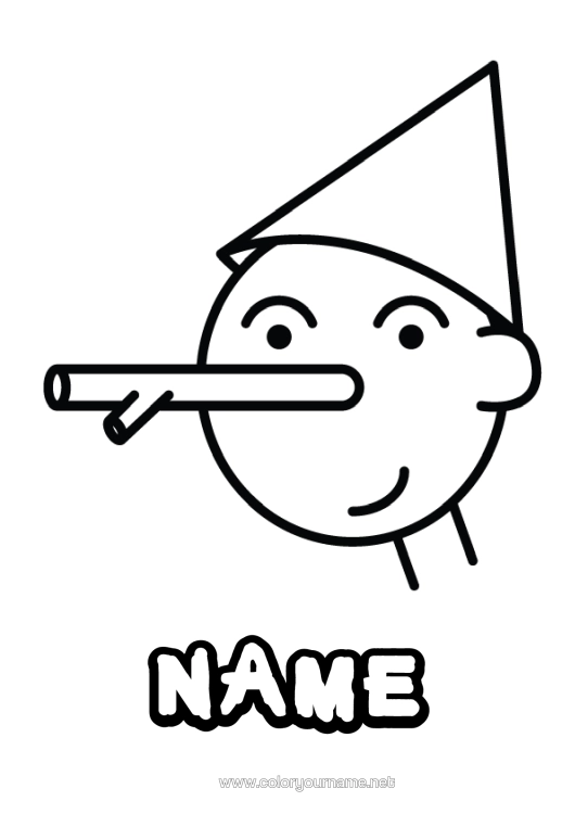 Colouring page to print Pinocchio Fairy Tale