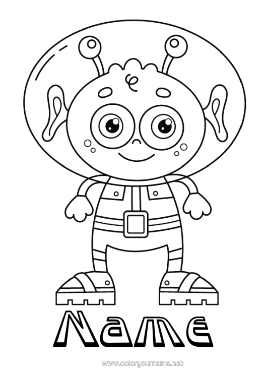 Colouring page to print Space Extraterrestrial Astronaut Exploration Professions
