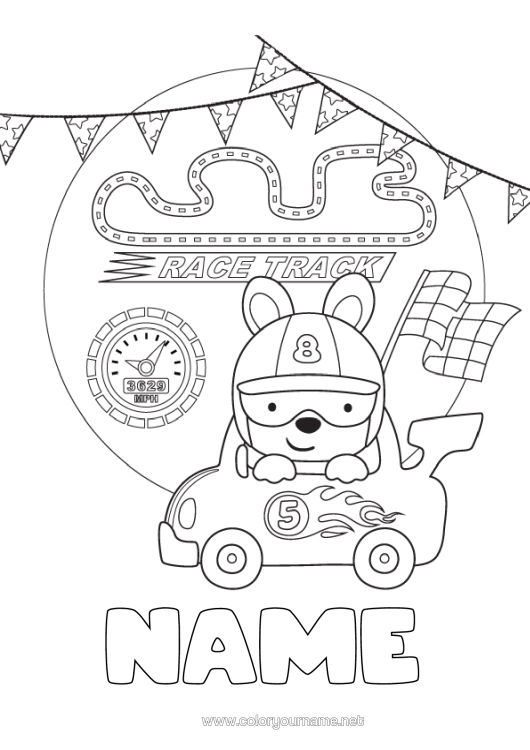 Colouring page to print Vehicles Car Formula One Course Cars, Vans And Motorhomes Motor Sports