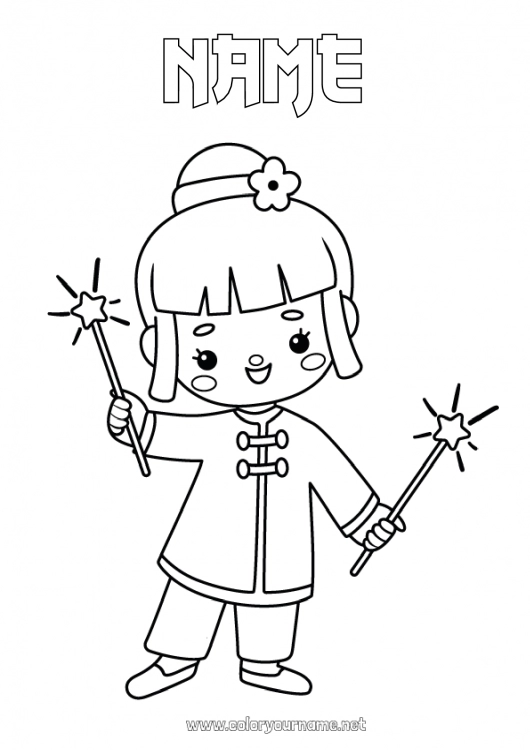 Coloring page to print Chinese New Year China Country