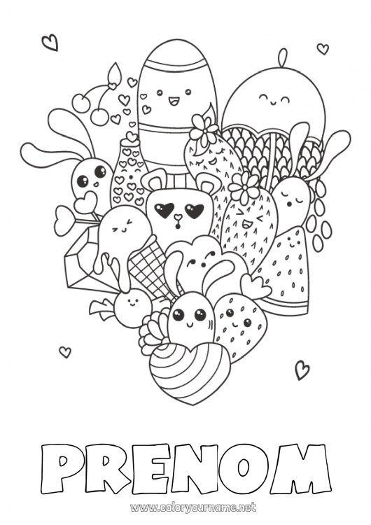 Coloriage à imprimer Mignon Kawaii