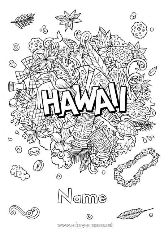 Coloring page to print USA Geography Complex coloring pages Country