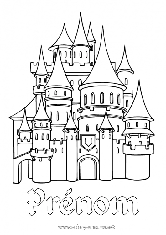 Coloriage à imprimer : Château de princesse