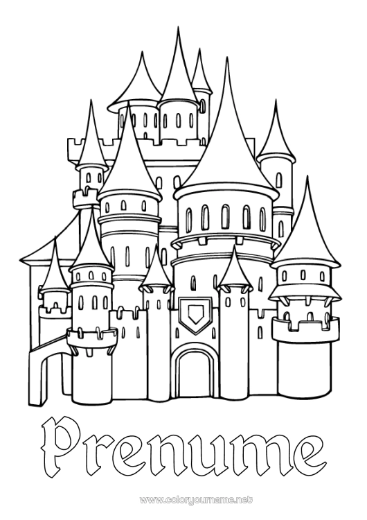Pagină de colorat de imprimat Castel Poveste cu zâne