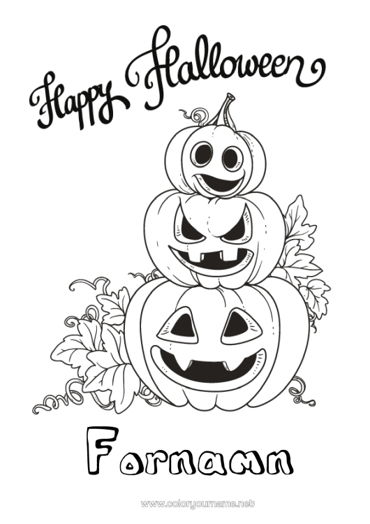 Färgläggningssida att skriva ut Pumpa Halloween Anmälan