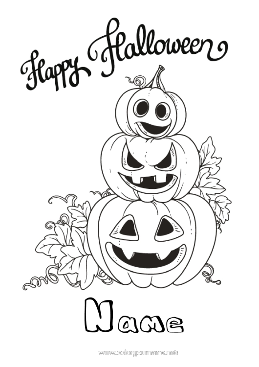 Colouring page to print Pumpkin Halloween Halloween Sign-Up