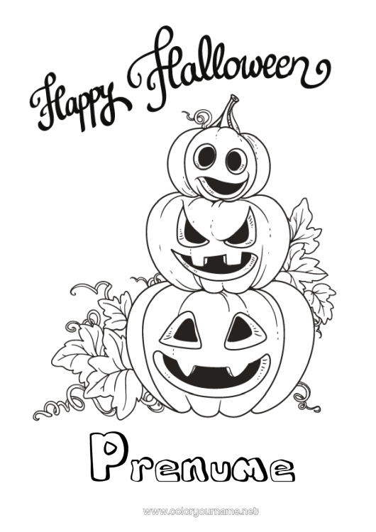 Pagină de colorat de imprimat Dovleac Halloween Înscriere