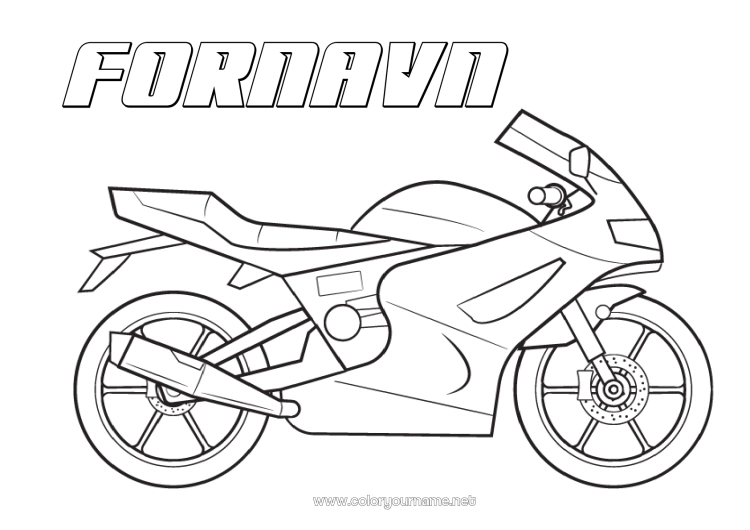 Fargeleggingssiden til utskrift Kjøretøy Motorsykkel Tohjulinger