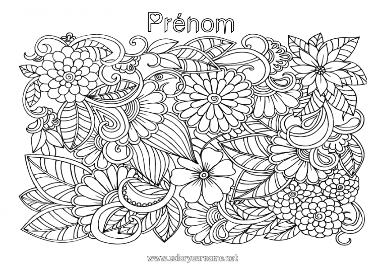 Coloriage à imprimer Fleurs Bonne fête