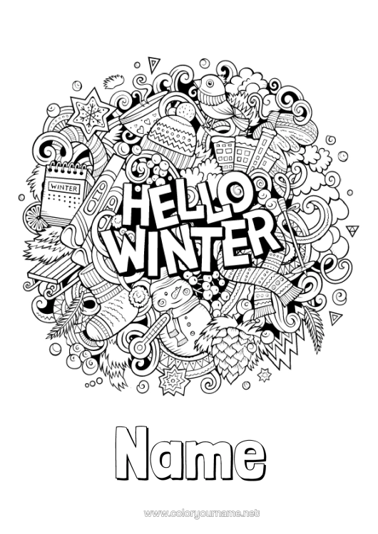 Colouring page to print Winter