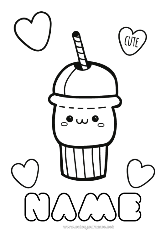 Colouring page to print Cute Cute