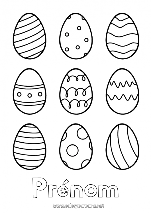 Coloriage à imprimer Activités enfants Oeufs de Pâques Coloriages faciles