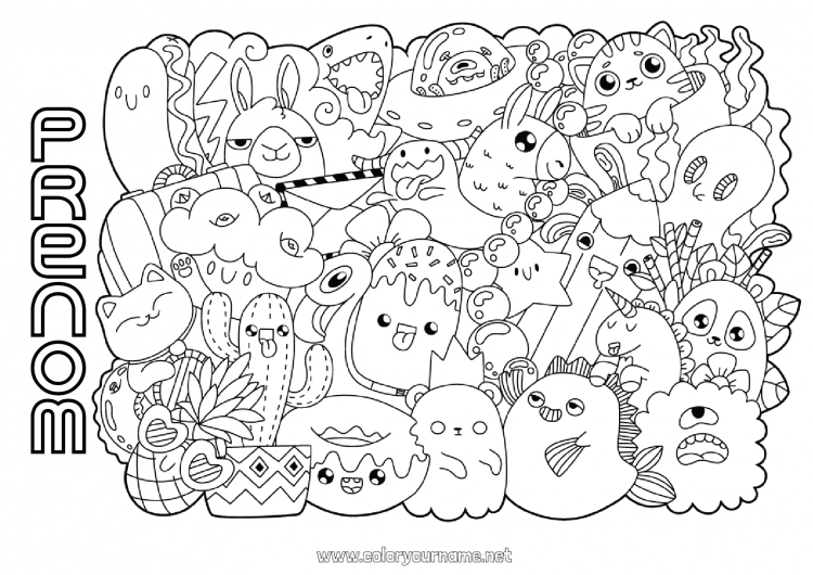 Coloriage à imprimer Mignon Kawaii