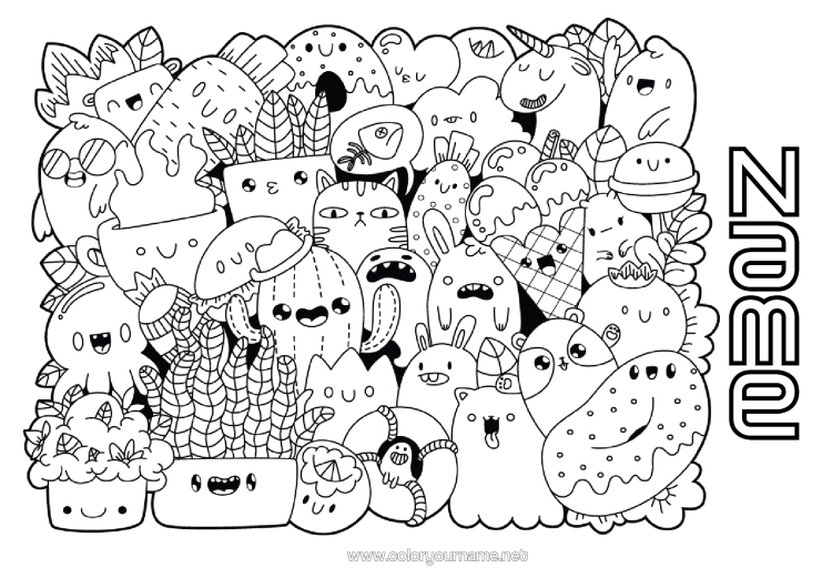 Colouring page to print Cute Cute