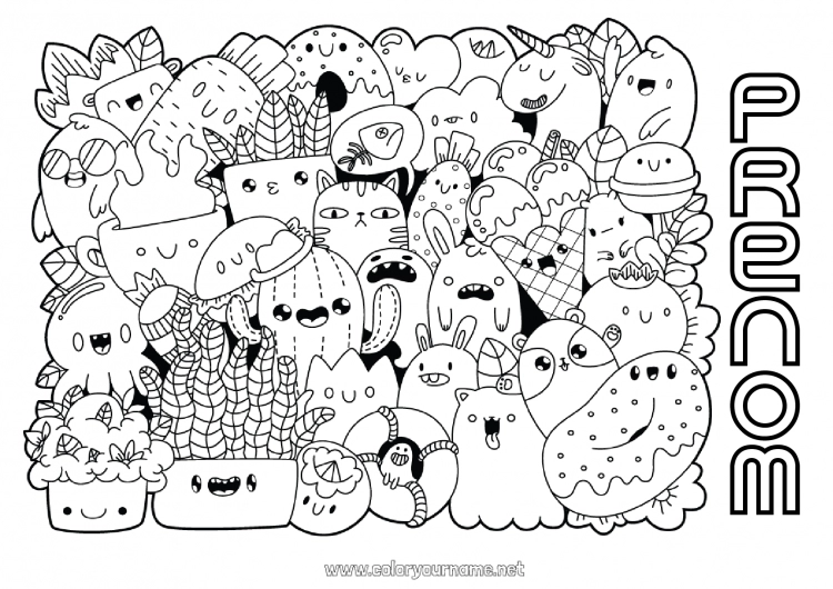 Coloriage à imprimer Mignon Kawaii