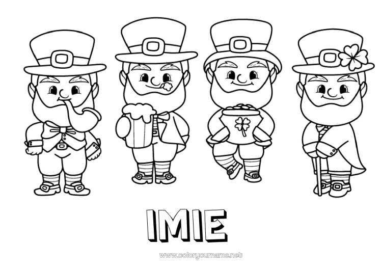 Kolorowanka do wydruku Irlandia Święto Świętego Patryka Leprechaun - Leprechaun Napój Piwo