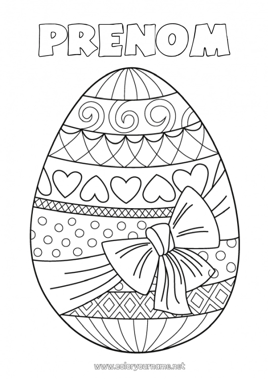 Coloriage à imprimer Activités enfants Oeufs de Pâques Pâques Gros oeuf de Pâques