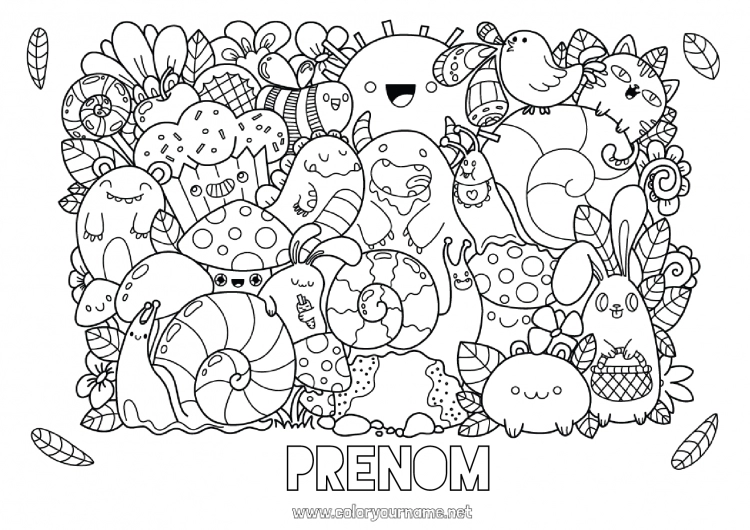 Coloriage à imprimer Mignon Kawaii