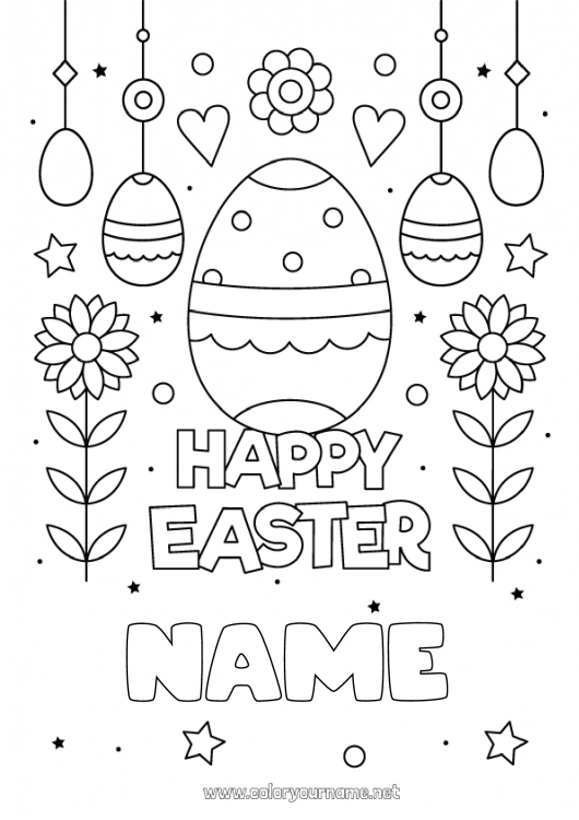 Coloring page to print Spring Easter eggs Easter 