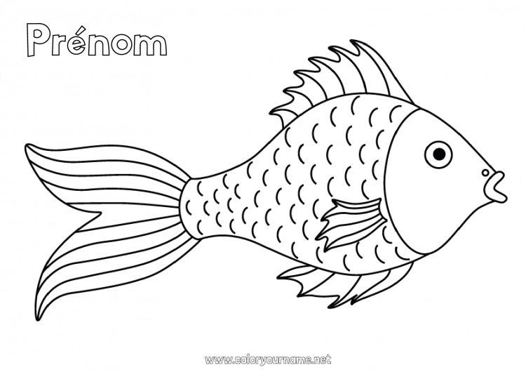 Coloriage à imprimer Animal Poisson Poisson d'avril Animaux marins ou aquatique