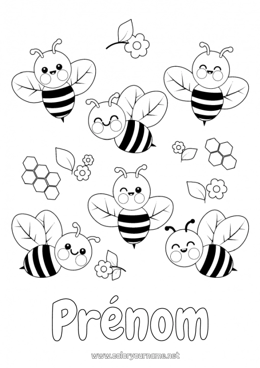 Coloriage à imprimer Animal Abeille Insectes